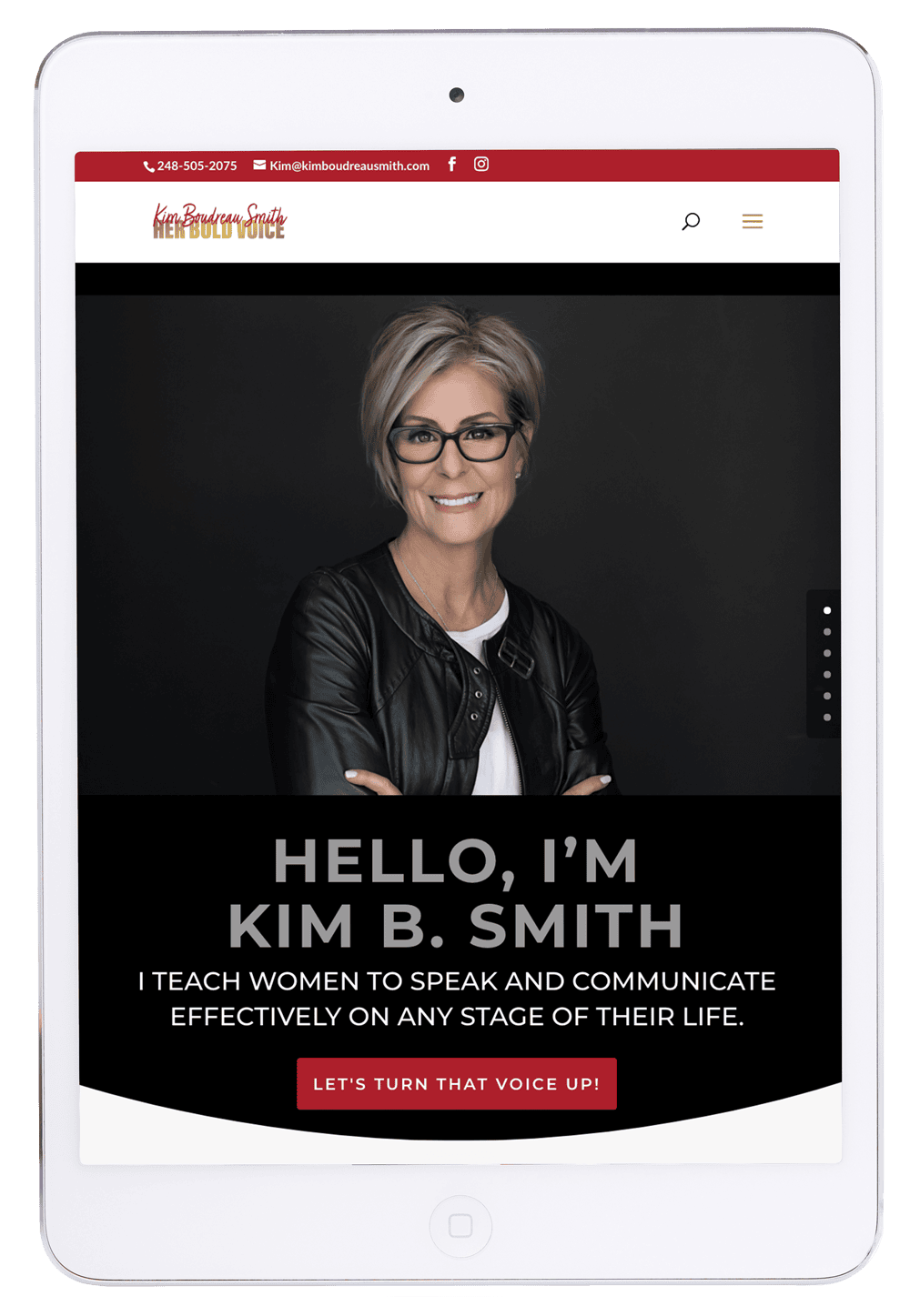 Kim B Smith Homepage After Rebrand